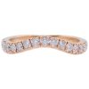 Rose Gold Curved .50 carat 3mm Diamond Band