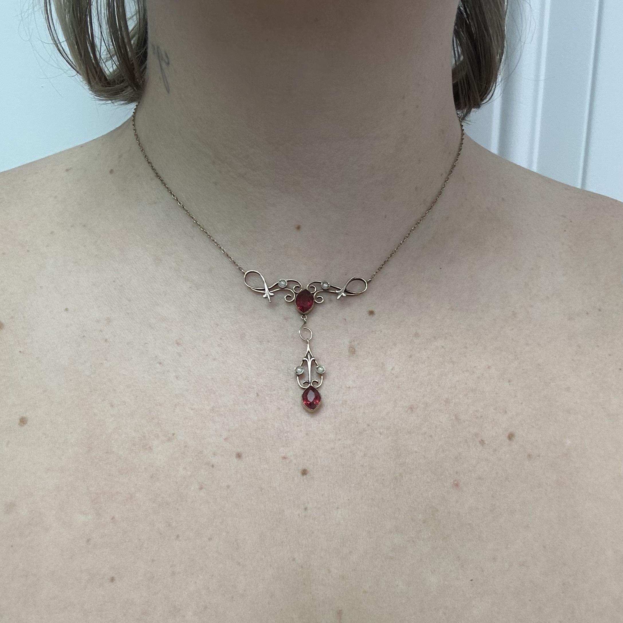 Amazing jewelry様フォロワー様割 Buy Ruby & Pearl Victorian Lavalier Necklace 10K Online | Arnold