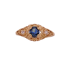 Sapphire Diamond Filigree Ring 14K Gold