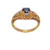 Sapphire Diamond Filigree Ring 14K Gold Alt View