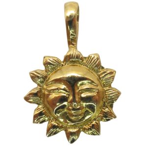 Smiling Sun Charm 14K Yellow Gold
