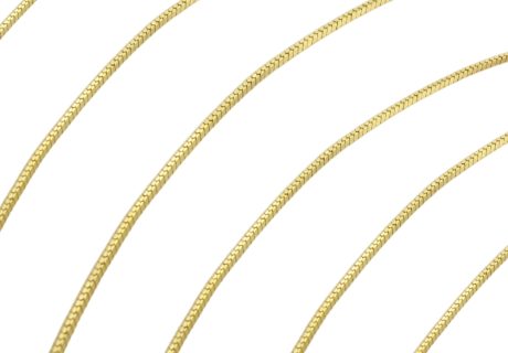 1.15mm Rounded Gold Snake Chain Up Close View