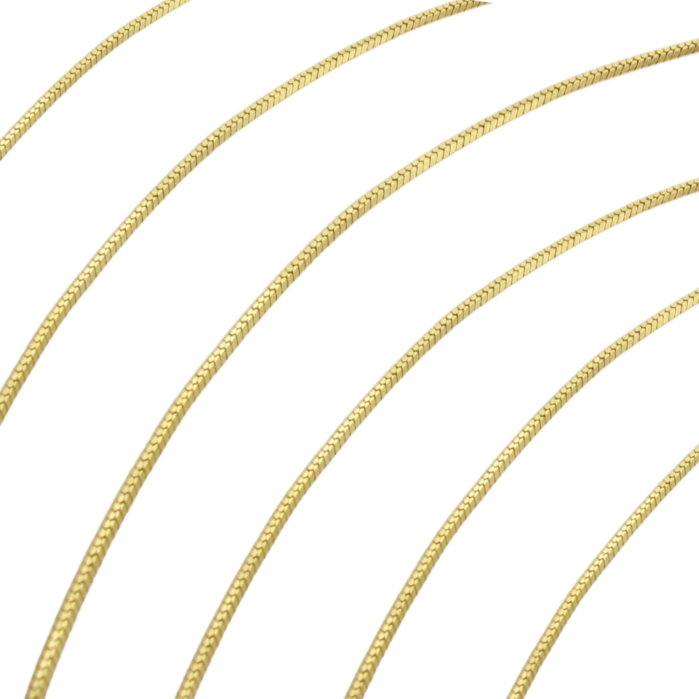 14K Gold Round Snake Chain Necklace 1.15mm