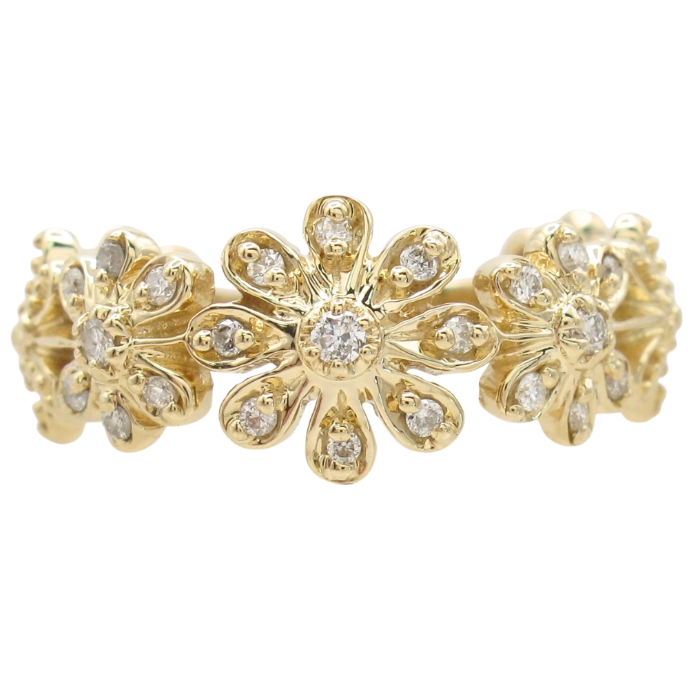 Sonia B 0.30ctw Diamond Daisy Flower Ring 14K Gold