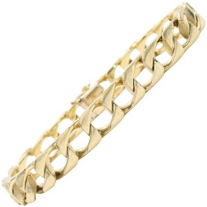 Square Curb Link Bracelet 14K Gold 8.75 Length