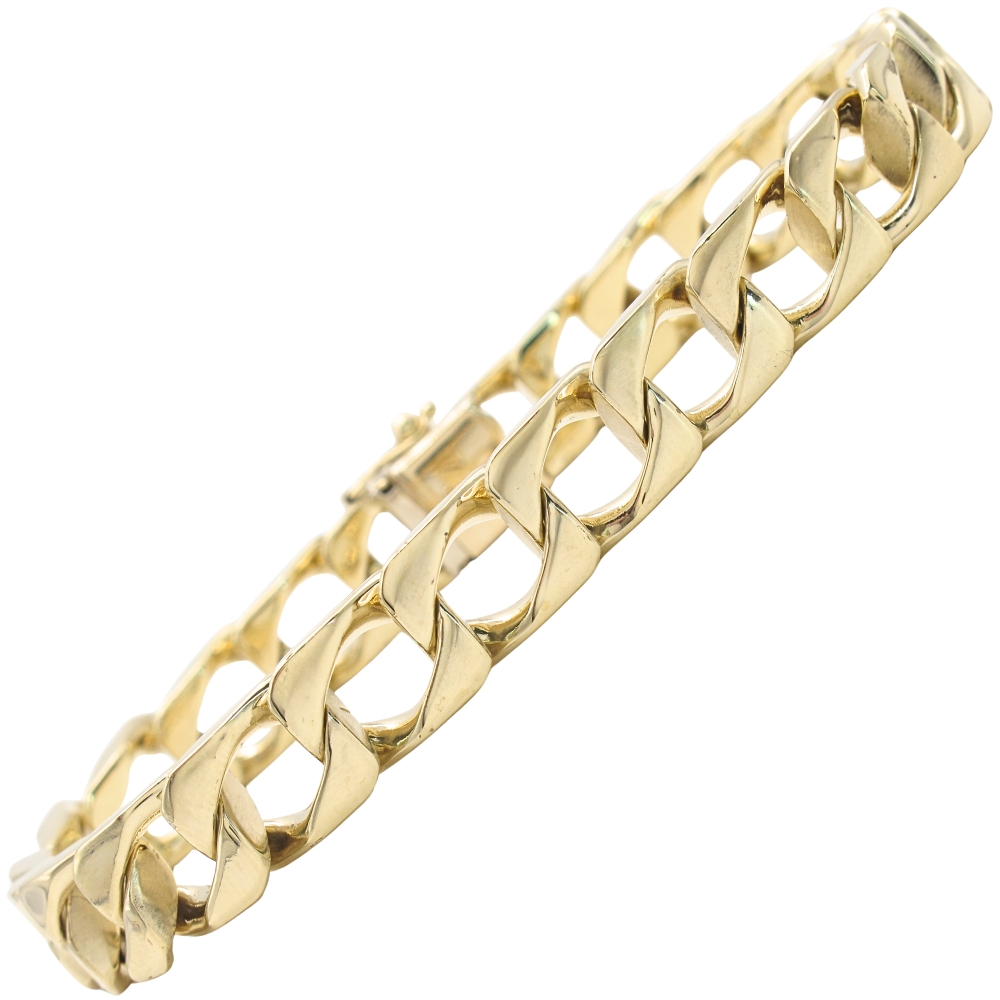 Square Curb Link Bracelet 14K Gold 8.75″ Length