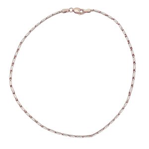 wo Toned Rose and White 14K Gold Anklet
