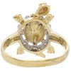 Vintage Articulated Enamel Turtle Ring 14K Gold inside