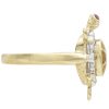 Vintage Articulated Enamel Turtle Ring 14K Gold side