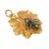 Vintage Prince Charming Frog Charm Pendant 14K Gold Ruby Enamel Lily Pad Alternate View