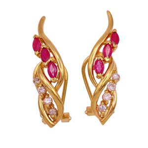 Vintage Ruby Diaond Earrings