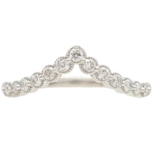 0.26ctw Diamond Chevron Band Ring 14K White Gold front