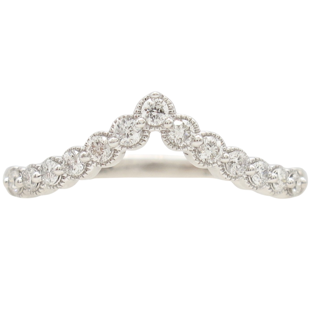 0.26ctw Diamond Chevron Band Ring 14K White Gold