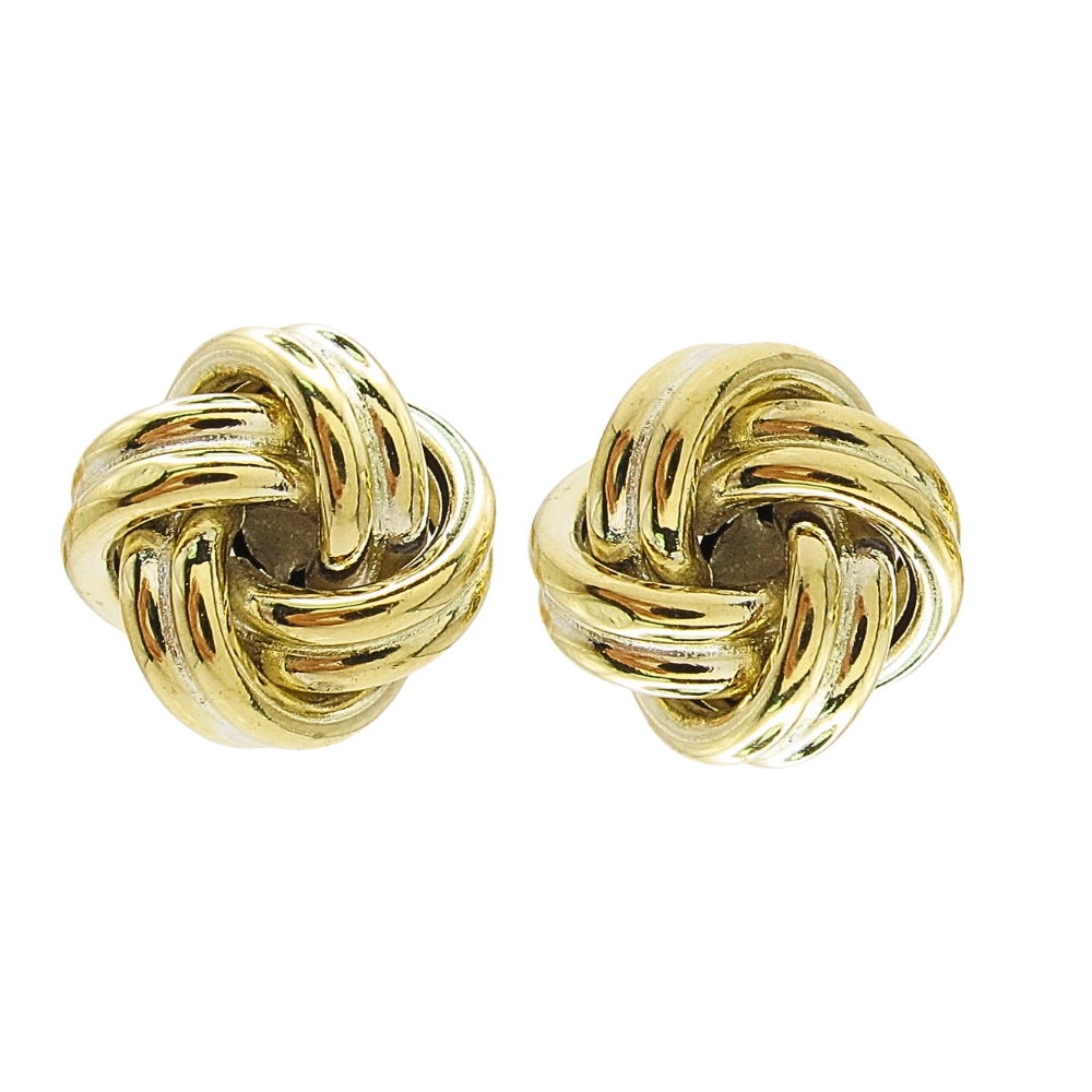 18K Gold Love Knot Stud Earrings