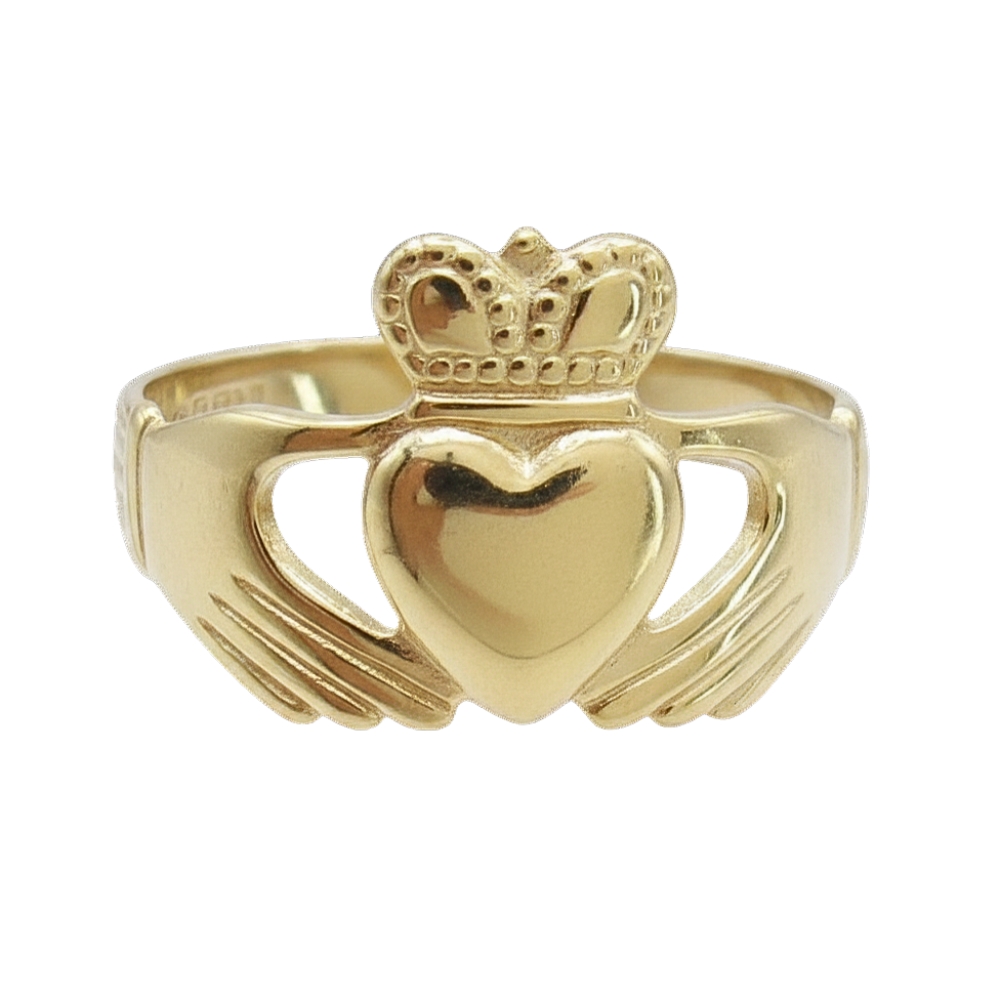 14K Yellow Gold Claddagh Ring