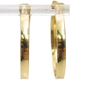 14K Yellow Gold Classic Hoop Earrings Front View