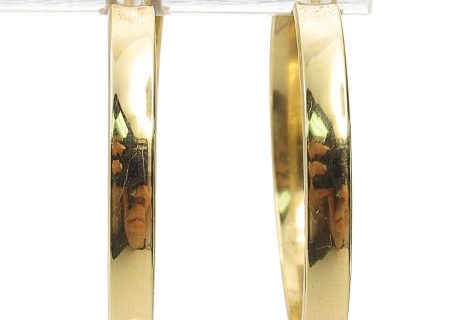 14K Yellow Gold Classic Hoop Earrings Front View