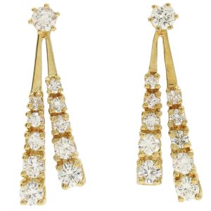 1.32ctw Diamond Stud & Drop Jacket Earrings 14K Gold front
