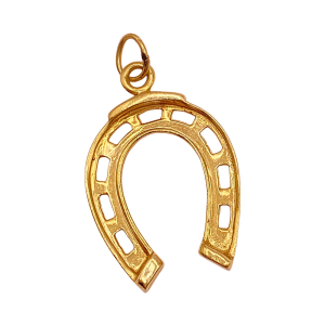 14K Gold Vintage Horseshoe Charm