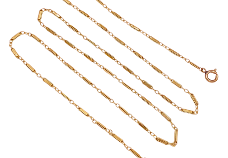 14KYG Bar Link Chain Necklace 18