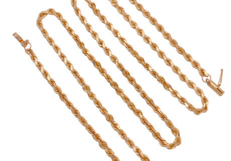 14KYG Rope Chain Necklace 24 Inch