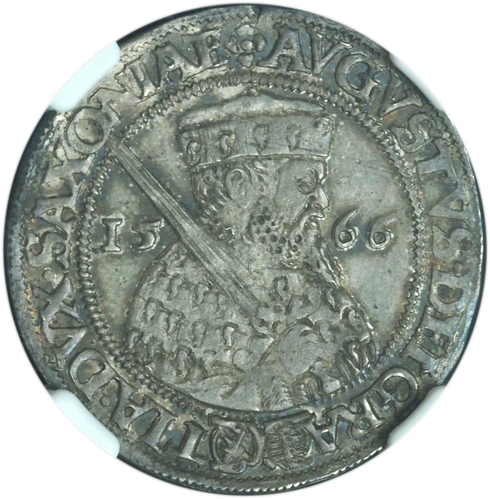 1566-HB Germany 1/4 Taler Saxony-Albertine MS63 NGC – Top Pop Renaissance Silver