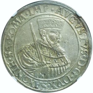 1568 Saxony Taler AU55 NGC DAV-9793 Germany