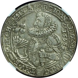 1595 Saxe-Old-Weimar Taler AU NGC DAV-9777