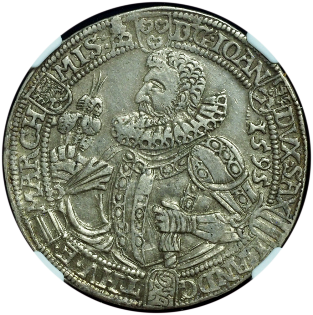 1595 Saxe-Old-Weimar Taler AU NGC DAV-9777 – Renaissance Silver Crown
