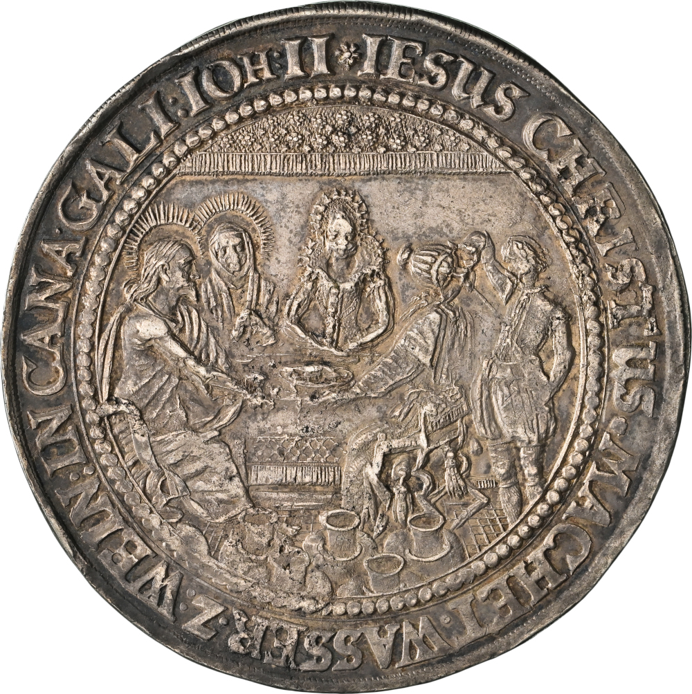 1606–1619 Hamburg 2 Taler AU55 – Nativity & Three Wise Kings Masterpiece