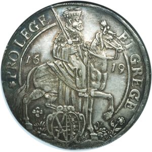 1619 Saxony Vicariat Taler AU NGC Germany