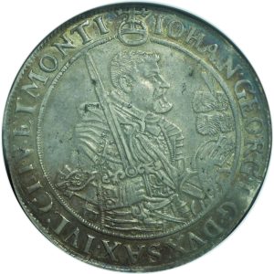 1647 Saxony Taler Johann Georg AU53 NGC