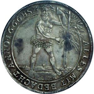 1666 Wildman Taler AU55 NGC DAV-6344 Brunswick