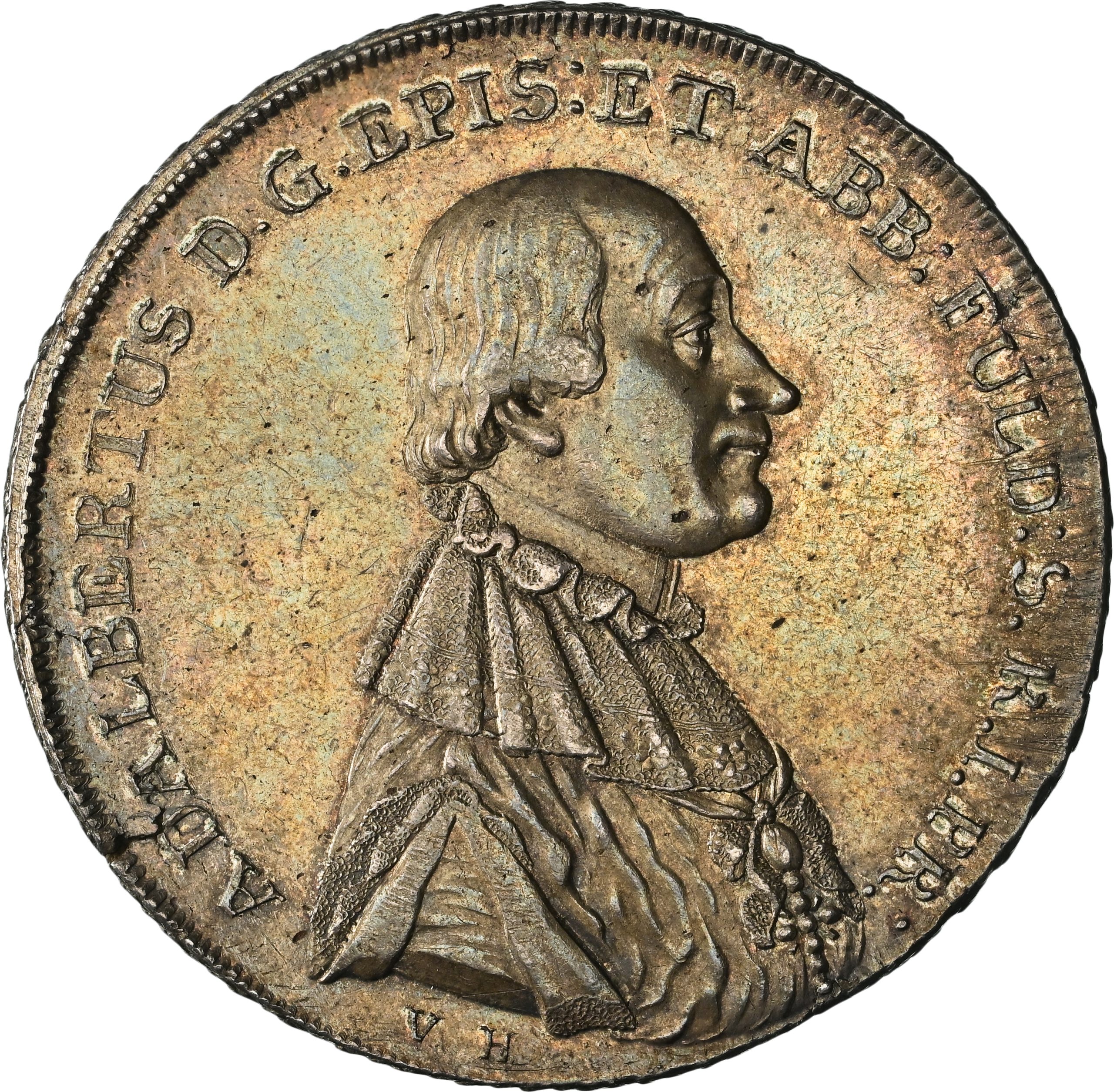 1795-VH Fulda Taler AU58 NGC DAV-2264 – Near-Mint German Ecclesiastical Crown