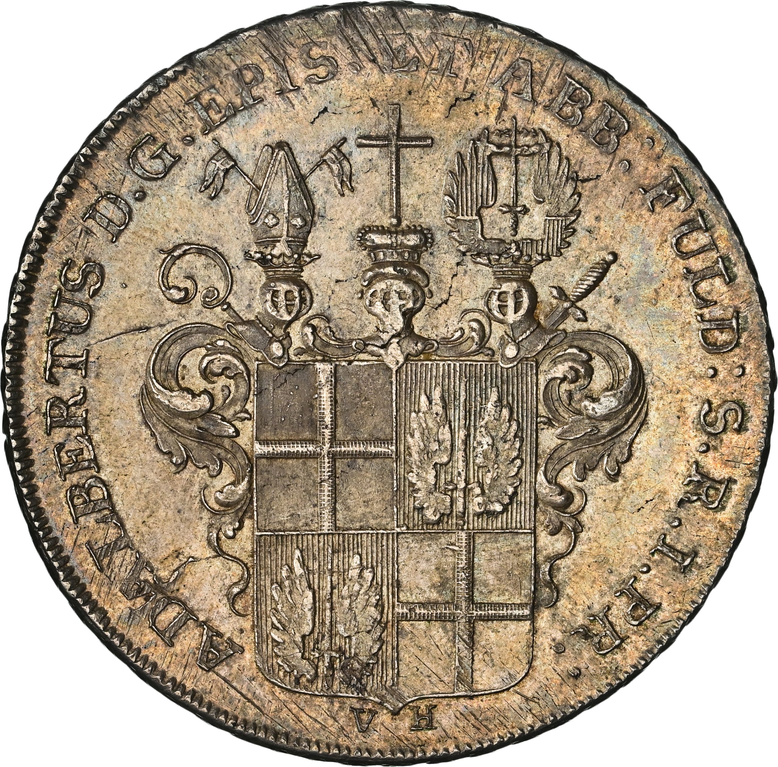 1795-VH Fulda Taler MS62 NGC DAV-2265 – Mint State Ecclesiastical Silver Crown