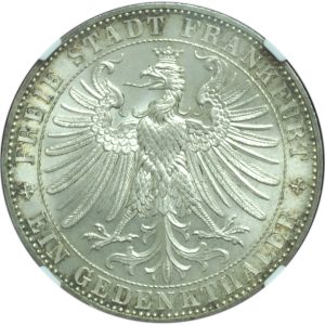 1863 Frankfurt Assembly of Princes Taler MS63 NGC