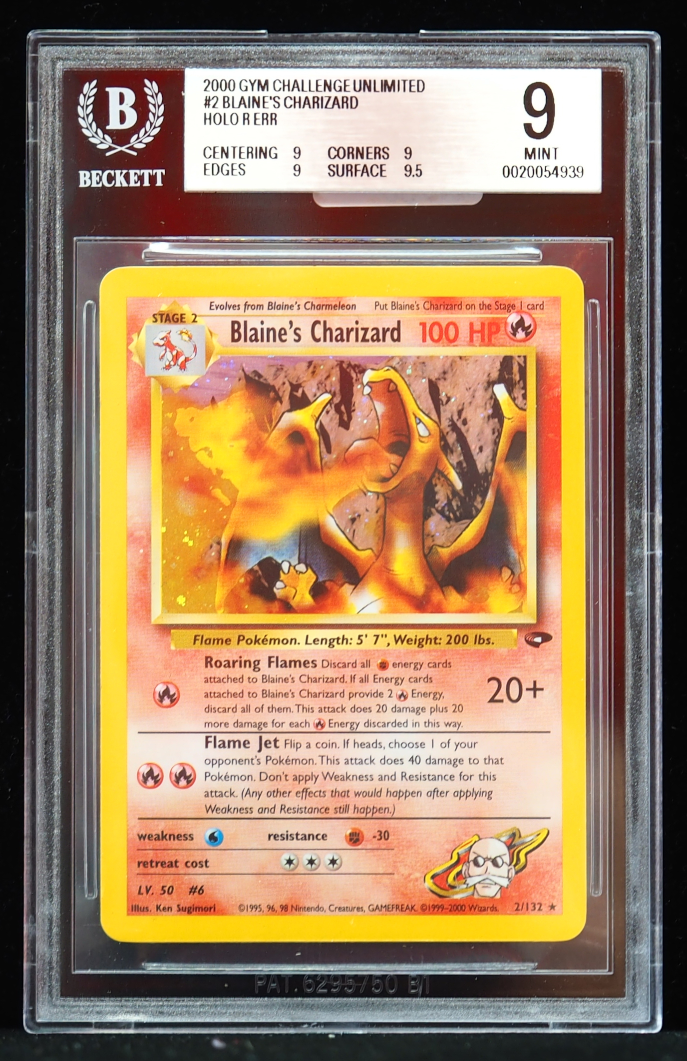 2000 Blaine’s Charizard Holo #21/132 Gym Challenge BGS 9 Pokemon Card