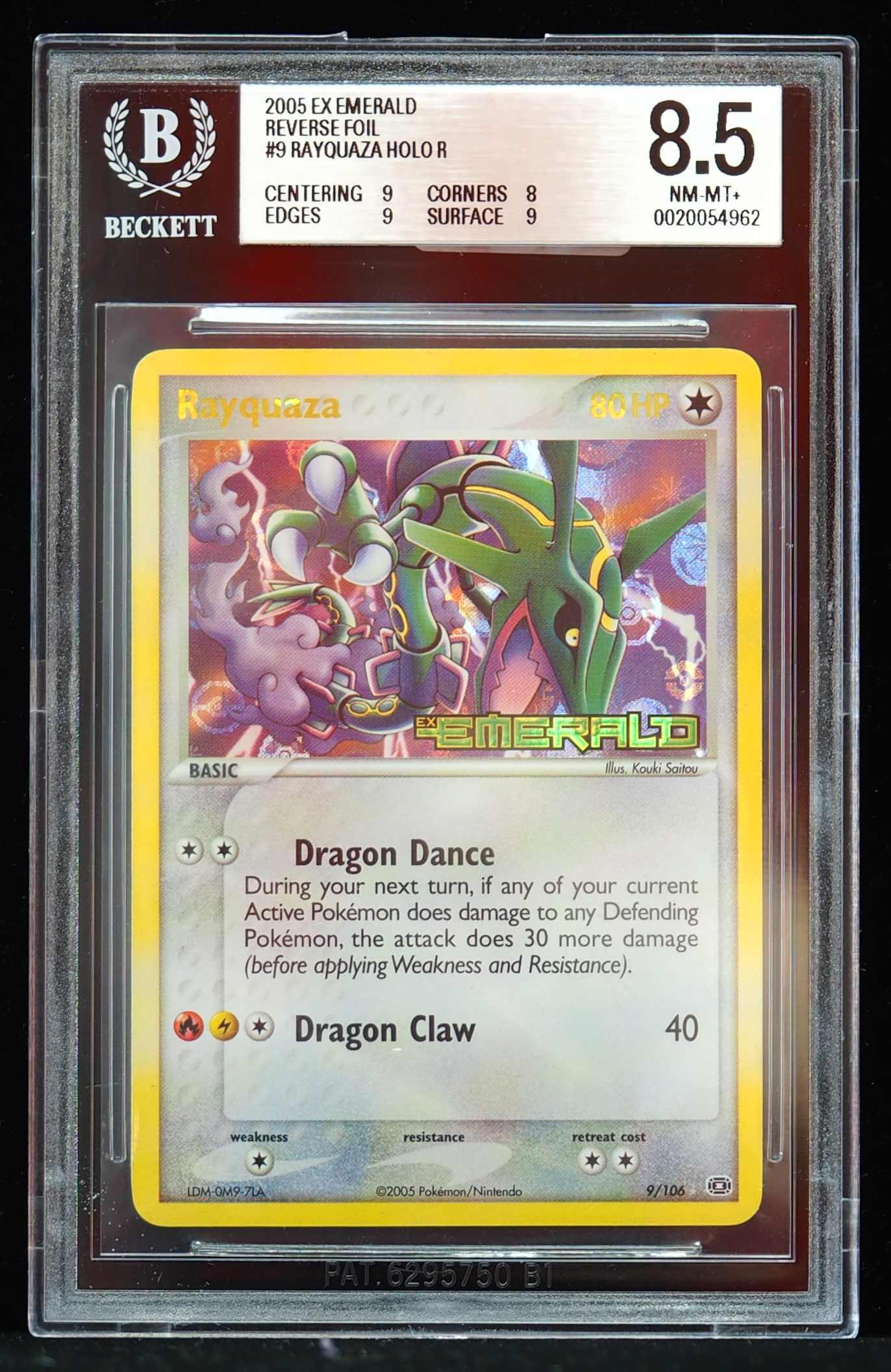 2005 Rayquaza #9/106 Reverse Holo EX Emerald BGS 8.5 Pokemon Card