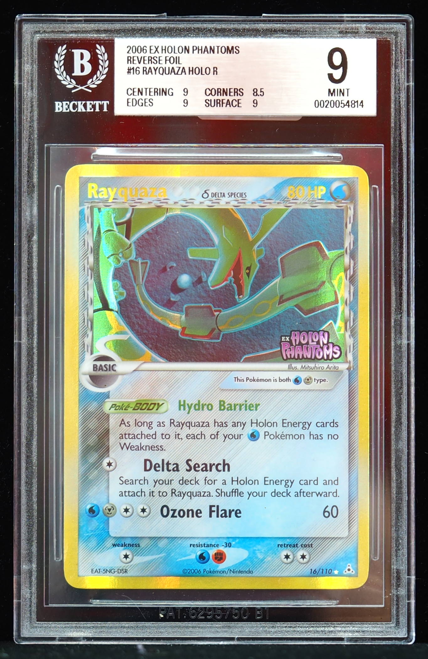 2006 Rayquaza #16/110 Reverse Holo EX Holon Phantoms BGS 9 Pokemon Card
