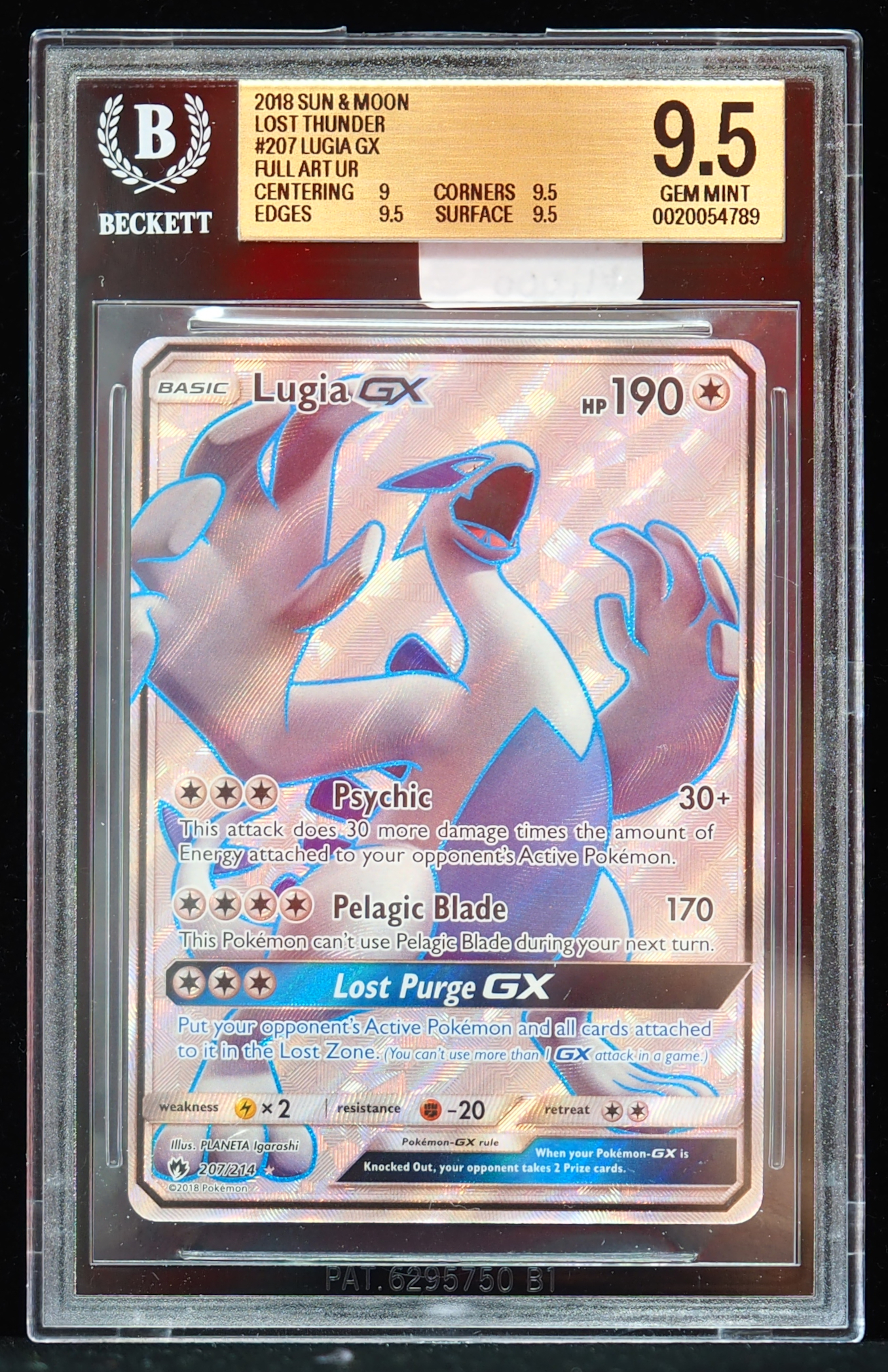 2018 Lugia GX #207/214 Lost Thunder BGS 9.5 Pokemon Card