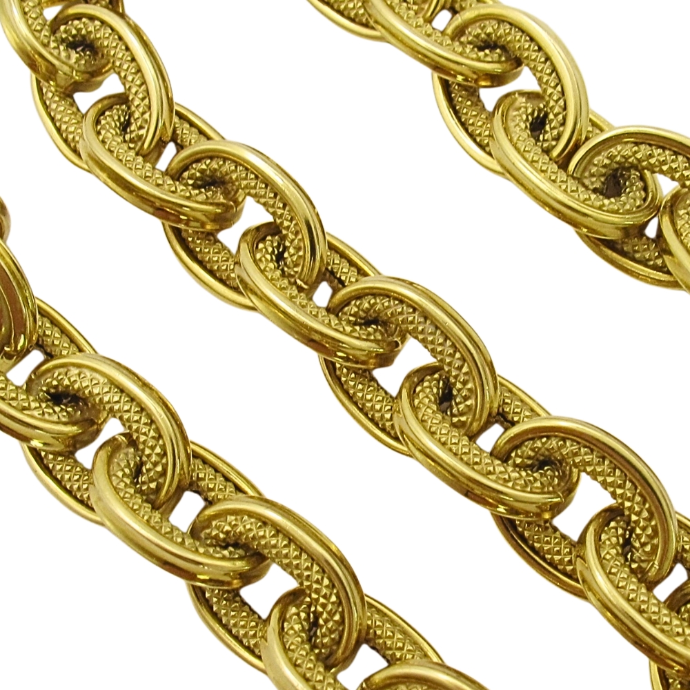 Buy 18K Gold Chunky Textured Cable Link Bracelet Online | Arnold