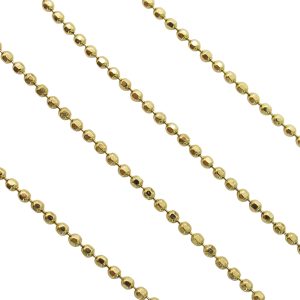 14K Yellow Gold Ball Link Chain Necklace Close Up View