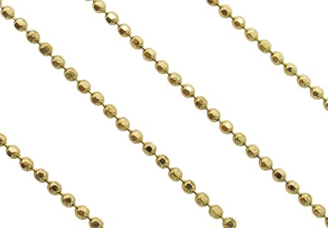 14K Yellow Gold Ball Link Chain Necklace Close Up View