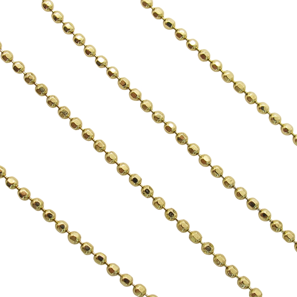 14K Gold Ball Link Chain Necklace 18″