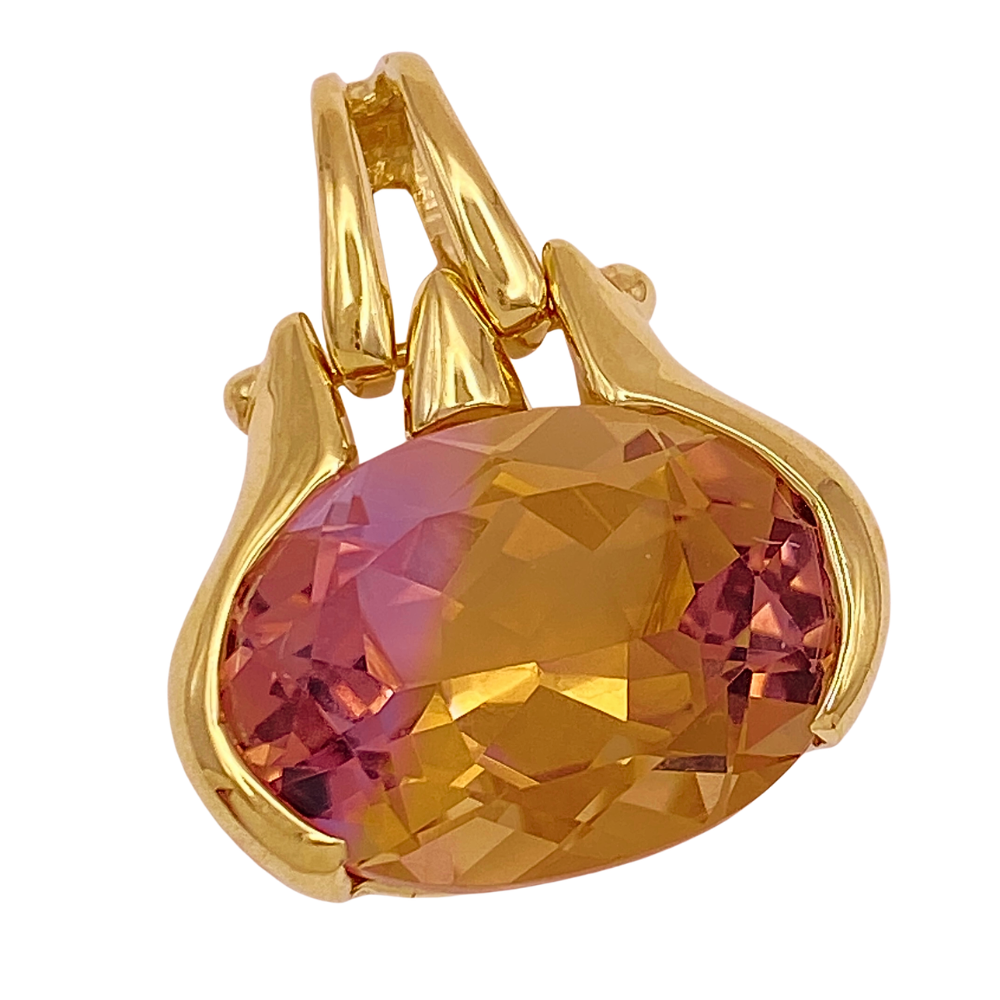 Lovely Bi-Color Ametrine Pendant 7.0 Carat 14K Gold