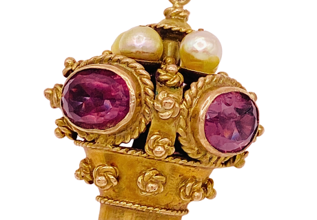 Big 14K Gold Jeweled Bauble Charm