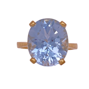 Blue Topaz 8.69 ct Ring 14KYG