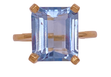 Blue Topaz Ring 14K 8.85ct