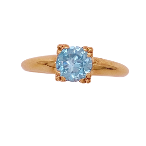 Blue Zircon Vintage Solitaire Ring