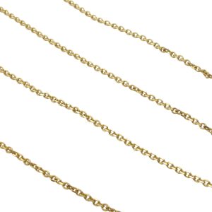 14K Gold Dainty Cable Link Chain Necklace 19.25" Close View